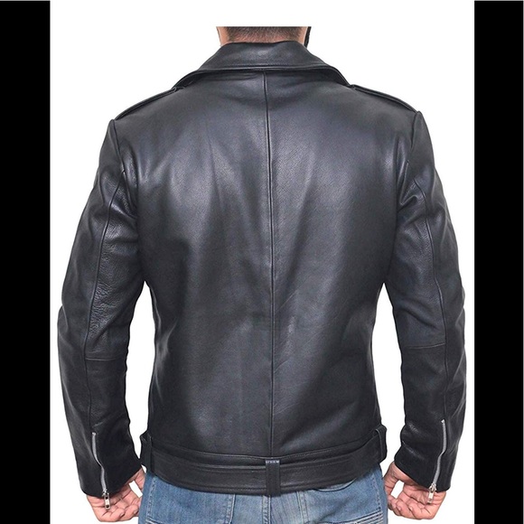 ✈️ Motorcycle Leather Biker Jacker Real leather NW - Picture 4 of 6